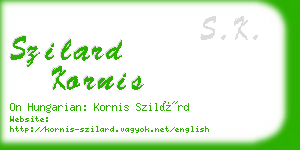 szilard kornis business card